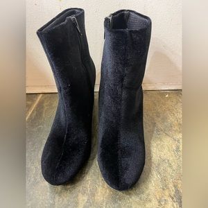 Used black velvet booties 9.5 with heel